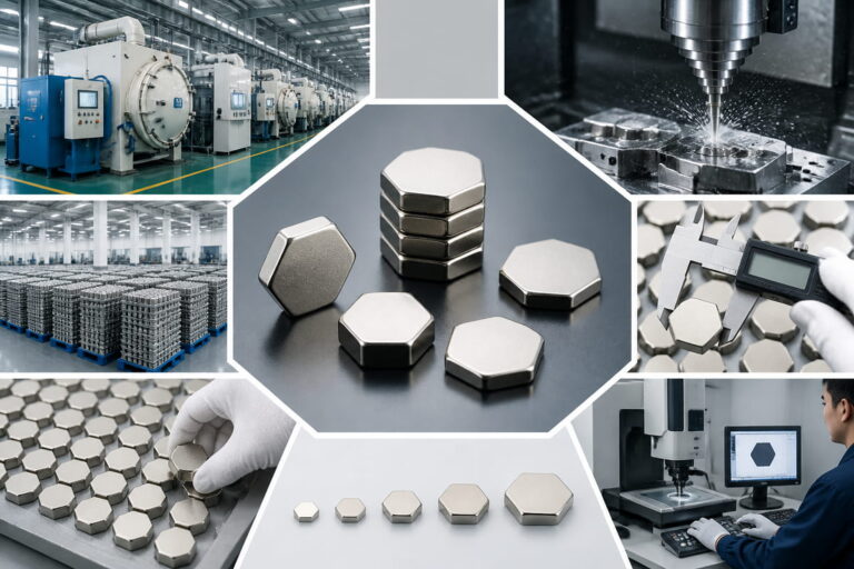 Capacidades de fabrico de ímanes de neodímio hexagonais personalizados