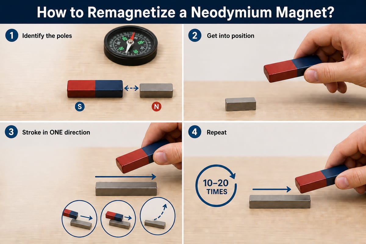 DIY Stroking Method to Remagnetize a Neodymium Magnet
