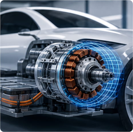 Ímanes de neodímio utilizados em veículos elétricos
