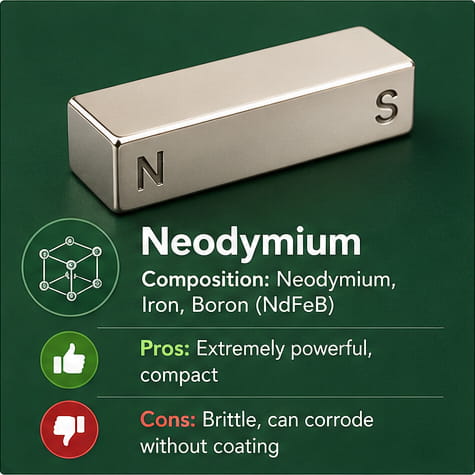Material de ímanes de neodímio