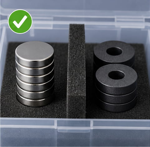 Separar os diferentes tipos de ímanes