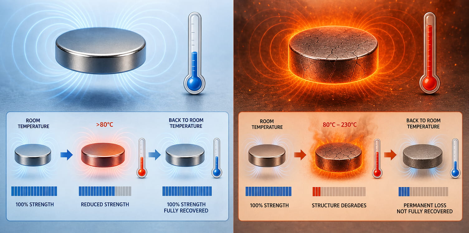 Temporary vs. Permanent Loss for Neodymium Magnets