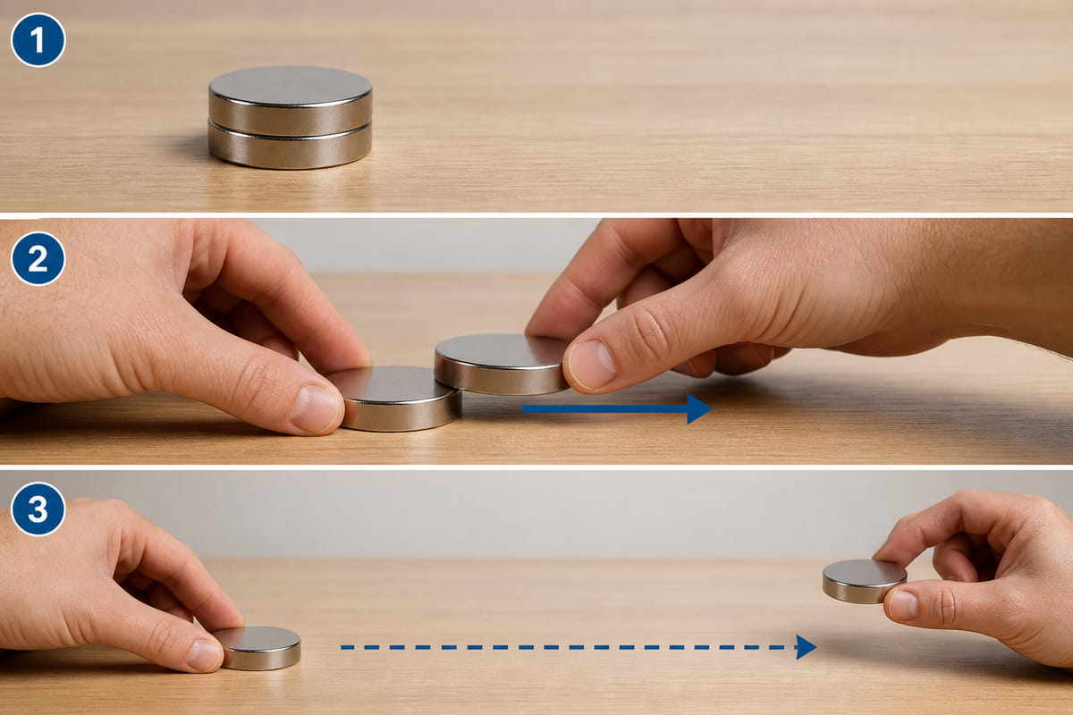 The Slide Technique to Separate Neodymium Magnets
