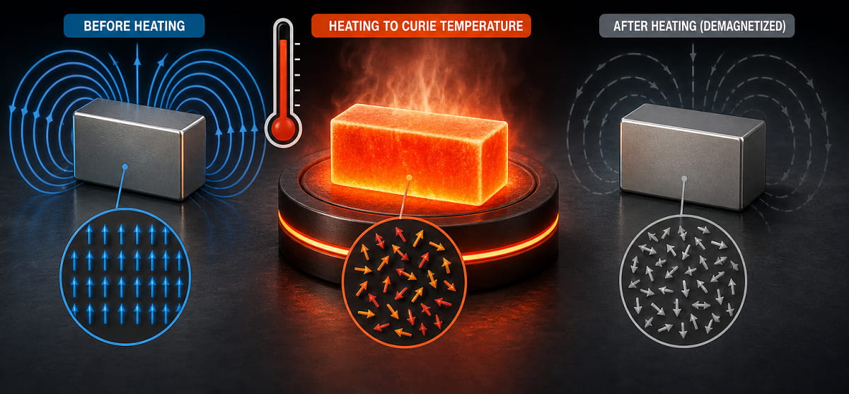 Desmagnetização térmica (calor)