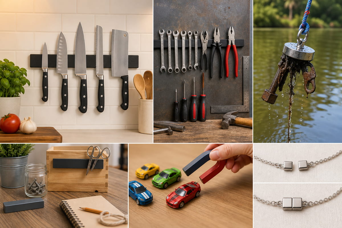 Ímanes em barra utilizados em projetos de bricolage e para passatempos