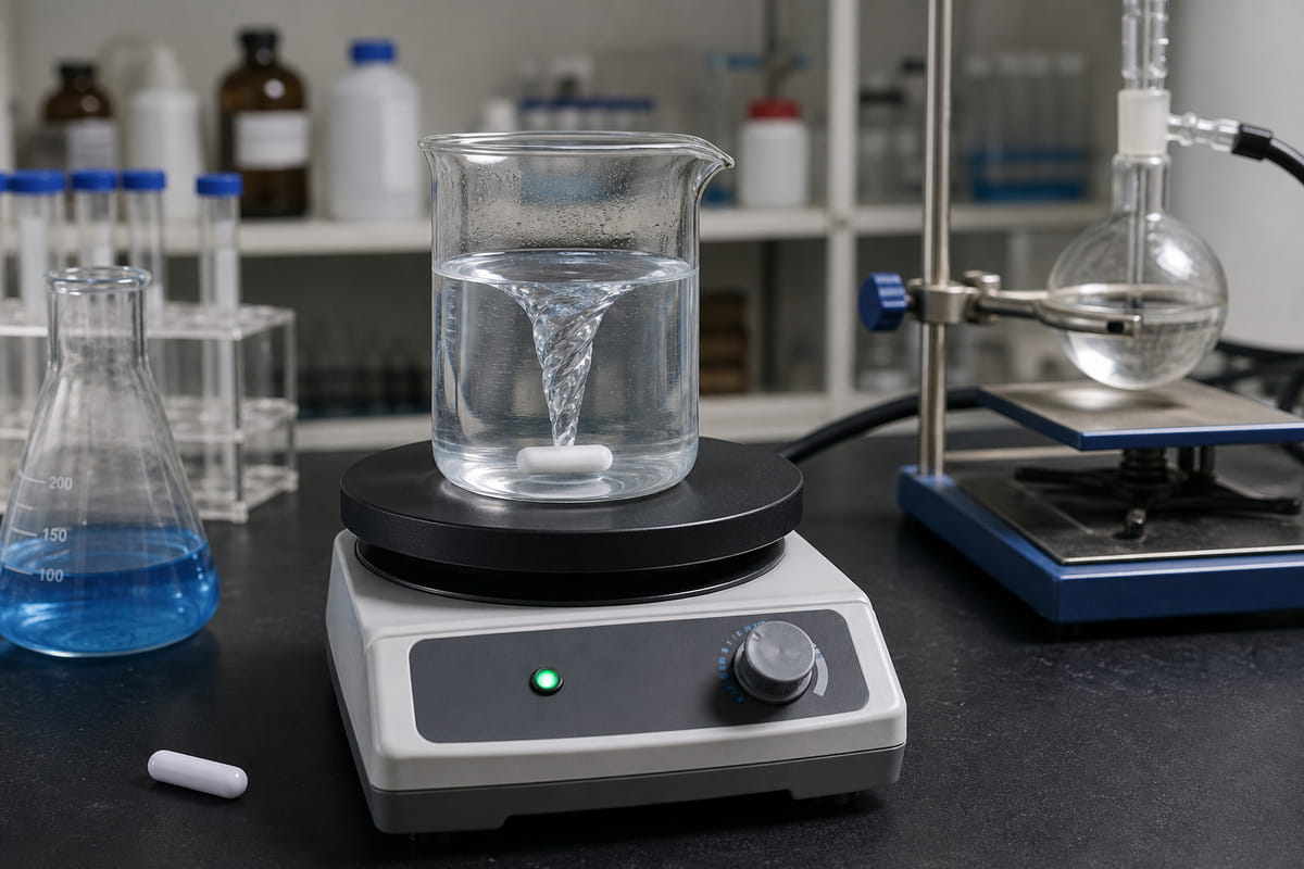 Ímanes em barra utilizados em agitadores de laboratório