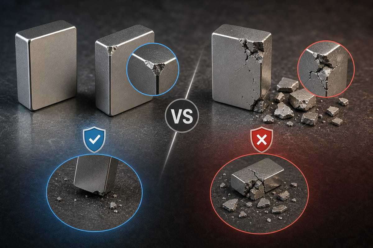 Ímanes N35 vs N52: Durabilidade e Fragilidade