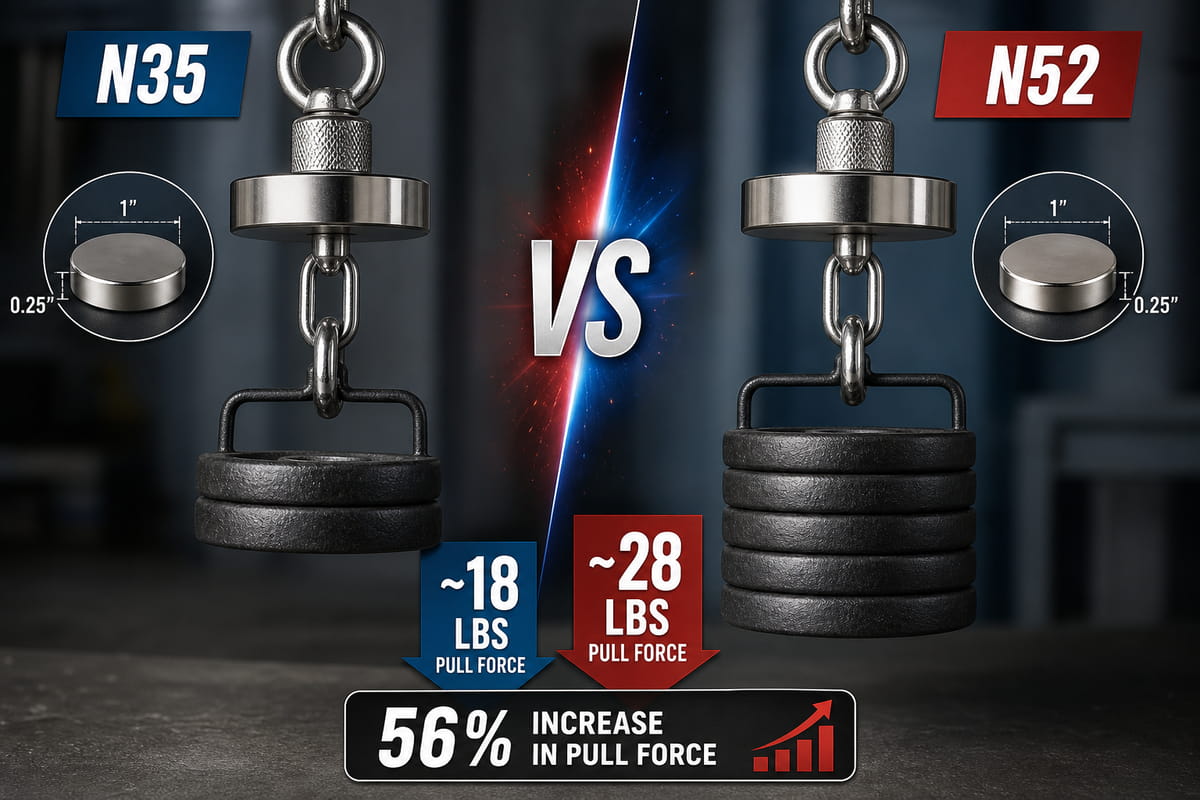 Ímãs N35 vs N52: Força magnética