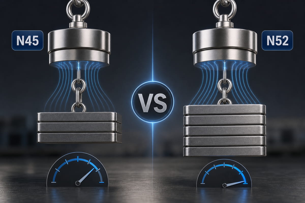 Força dos ímanes N45 vs N52