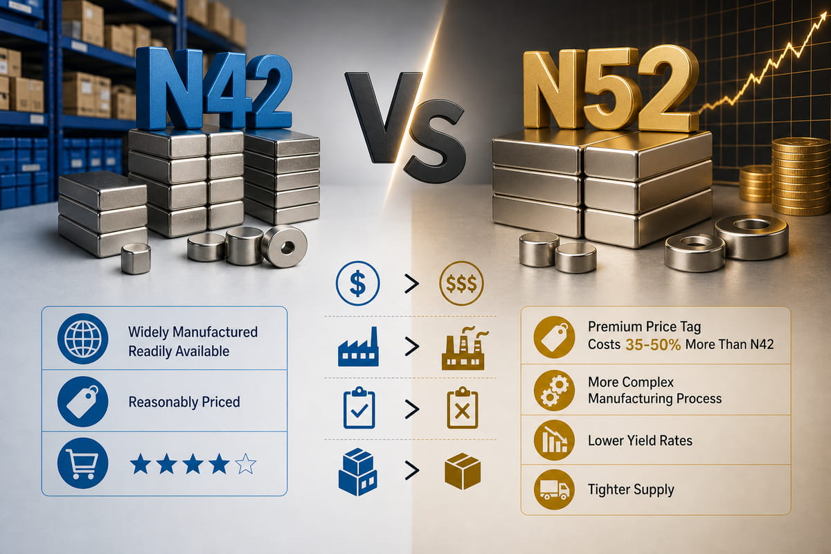 Custo e disponibilidade dos ímanes N52 e N42