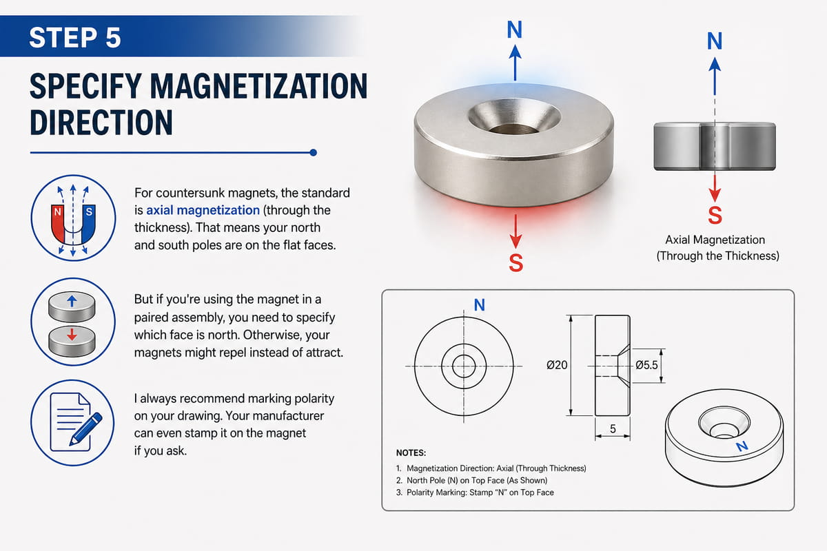 Especificar a direção da magnetização