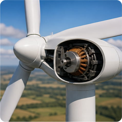Aplicação do gerador de turbina eólica
